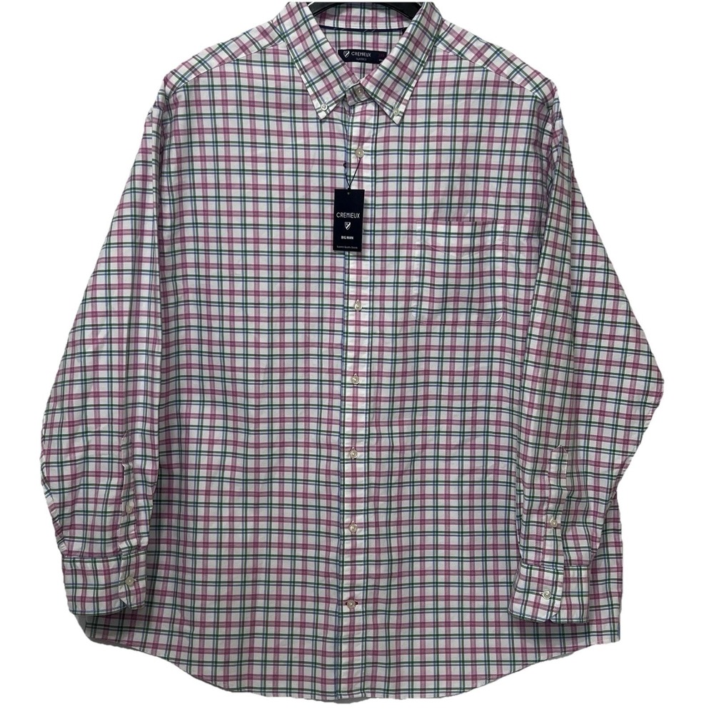 Cremieux Classics Oxford Long Sleeve Button Plaid Multicolor Shirt Men Size 2XB‎